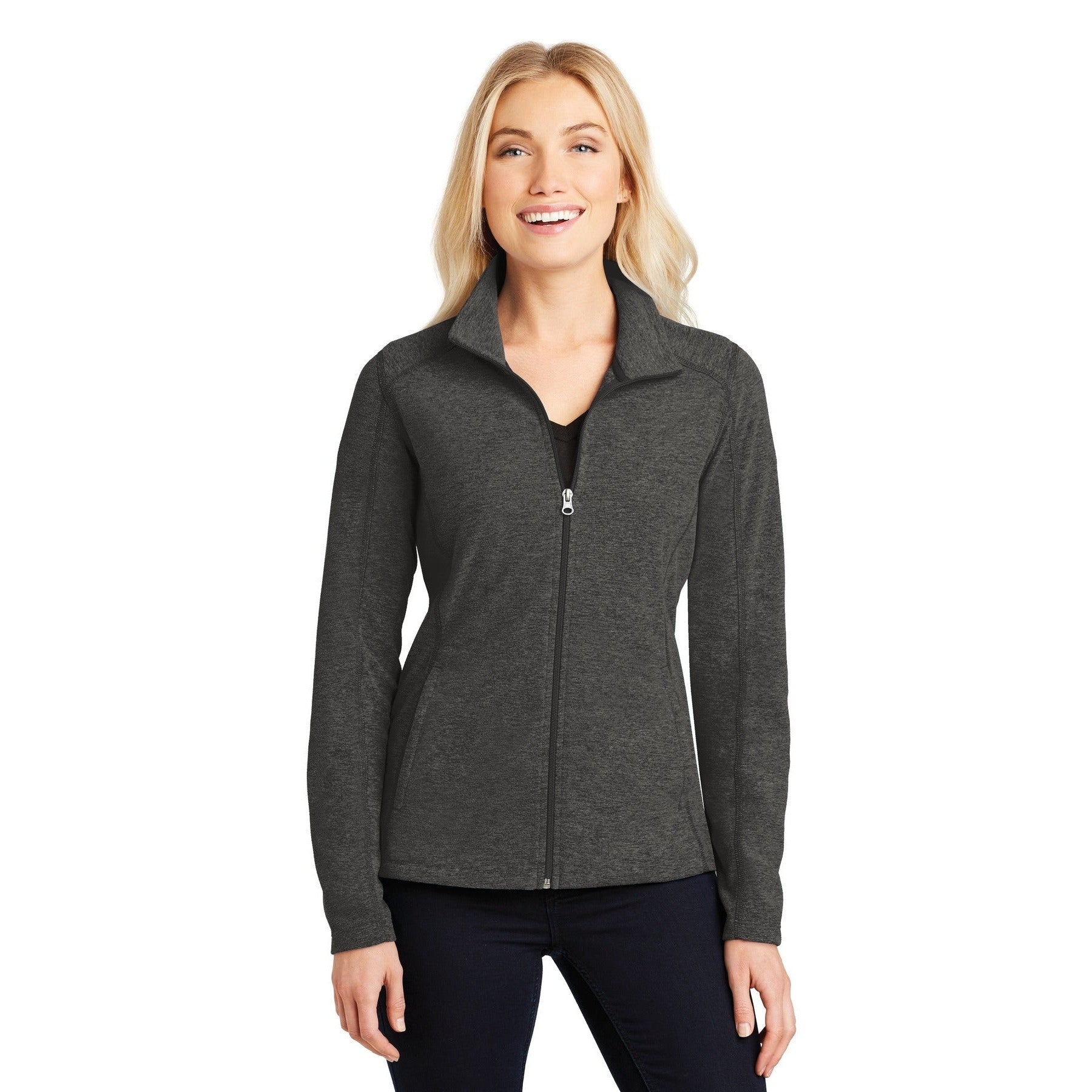 Port Authority-Port Authority® Women's Heather Microfleece Full-Zip Jacket. L235-MedTech-2